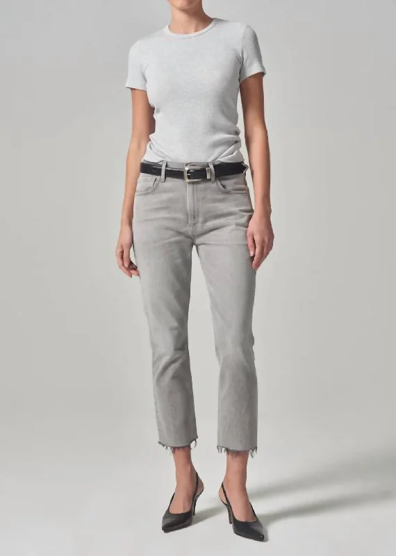 Isola Straight Crop Jean In Quartz Grey