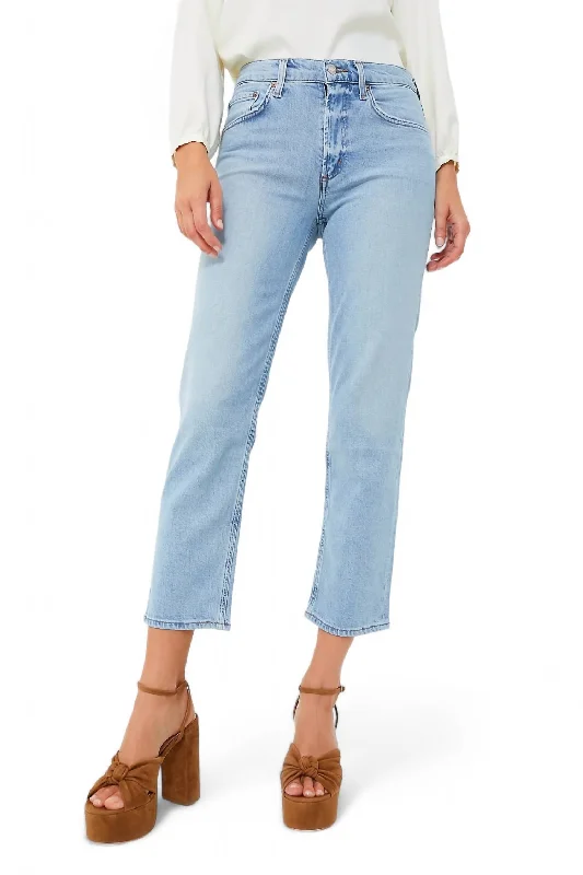 Kye Mid Rise Straight Crop Jean In Diversion