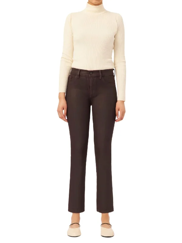 Mara Straight Instasculpt Ankle Jeans In Aubergine