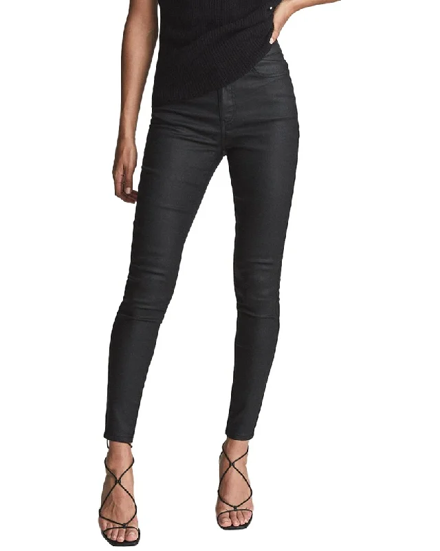 Reiss Lux Coated Mid Rise Skinny Jeans