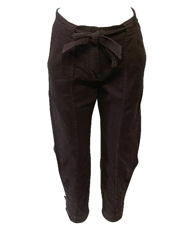 Ulla Johnson Carmen Cropped Trousers in Brown Denim