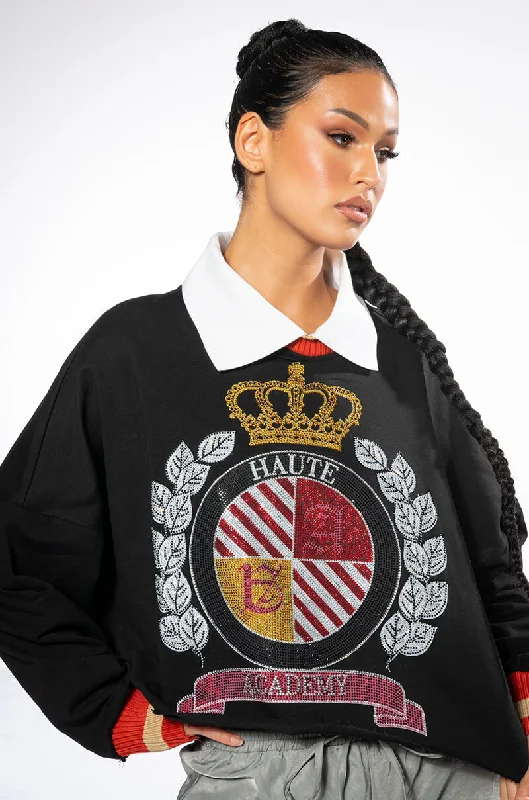 COLLEGIATE HAUTE ACADEMY COLLARED SWEATSHIRT