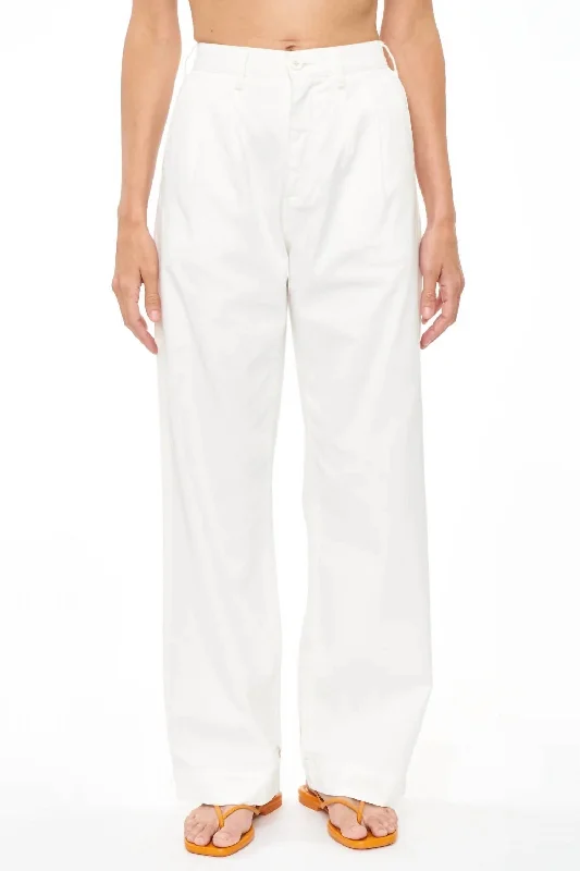 Ellery High Rise Wide Leg Trouser In Alabaster