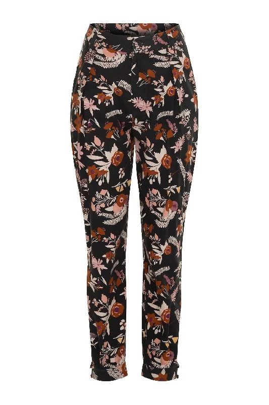 Gaucho Pants In Dusty Floral Black