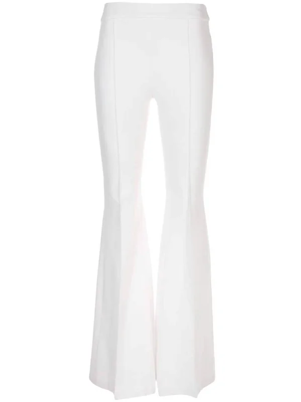 Pullon Pintuck Flare Pants In White