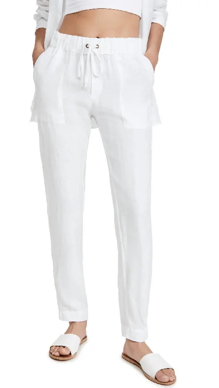 Supple Canvas Easy Pant In White