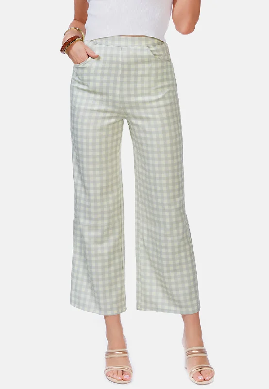 watercolour checks stretchable pants