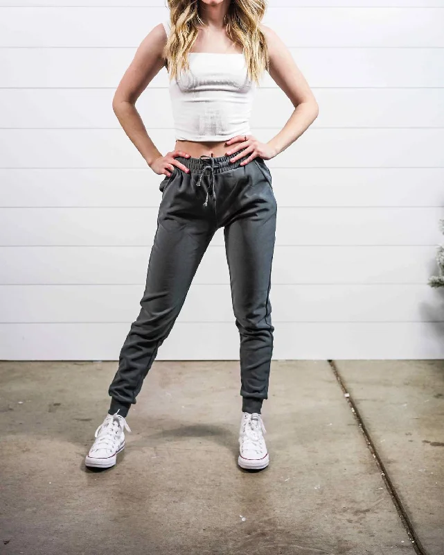 Women's Joggers In Charcoal