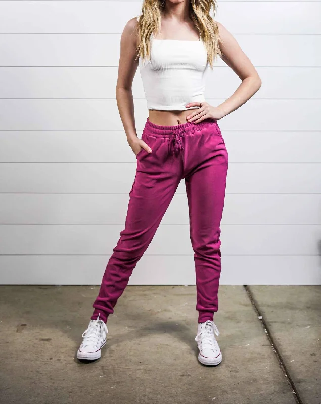 Women's Joggers In Raspberry