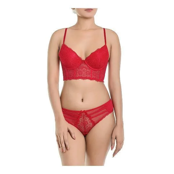 Sexy Longline Bra Panty Set