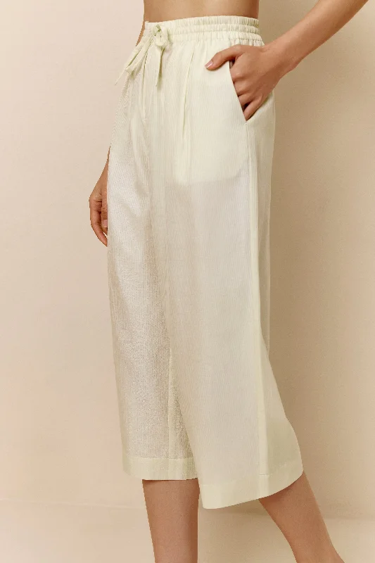 Silk Cotton Straight Leg Pants