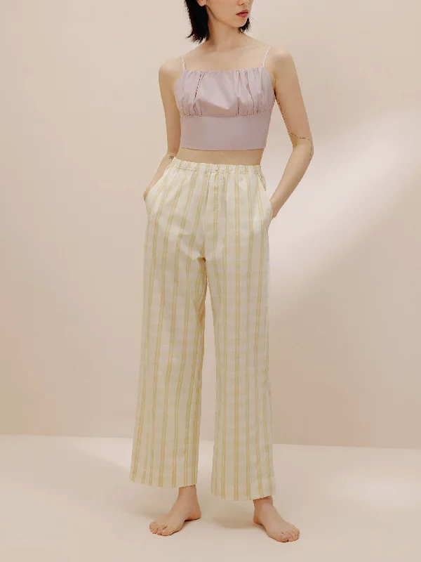 Cropped Straight Leg Pajama Pants