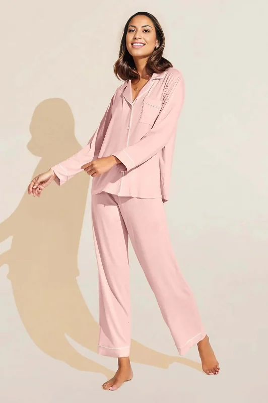 Gisele Long PJ Set in Petal Pink/Ivory