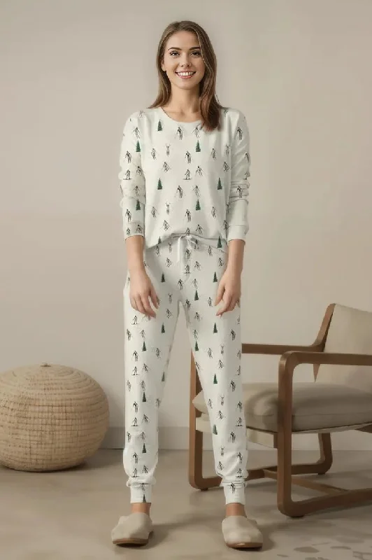 Have Fun Skiing Cozy Long Pj Set