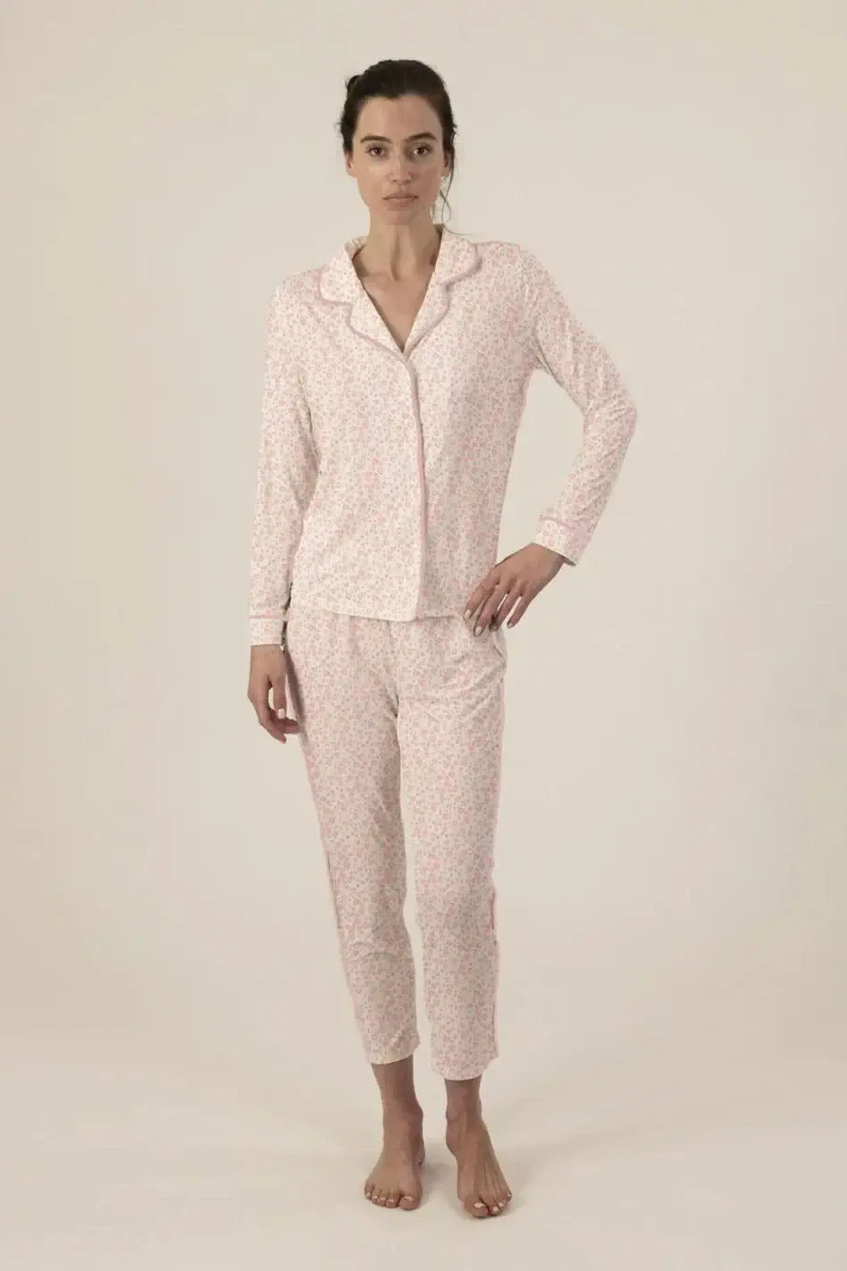 Jolene Long Pajama set in Cheetah Hearts