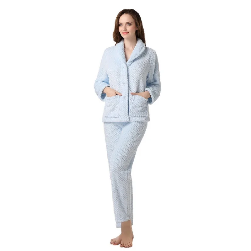 RH Women's Pajama Set Soft and Warm Fleece Two-Piece Set Lounge Sleep RHW2503