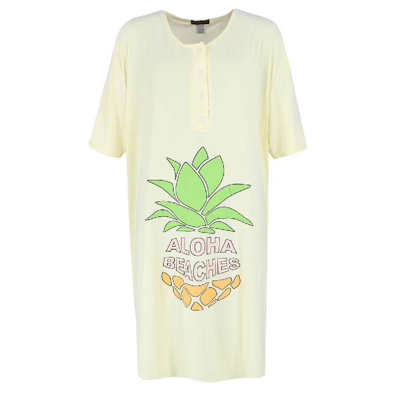 Women's Aloha Beaches Short Sleeve Night Shirt