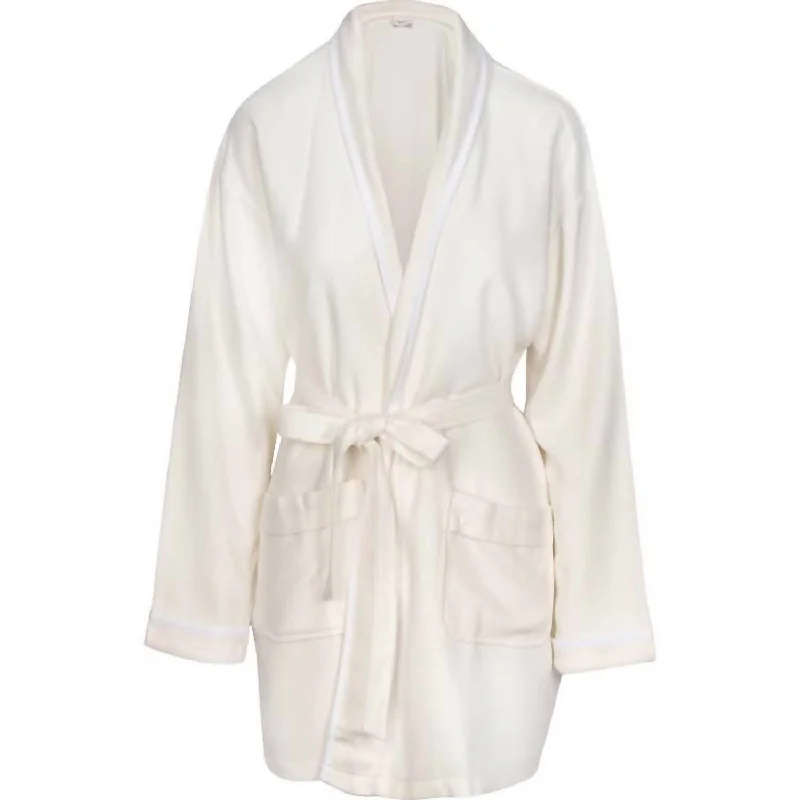 Women's Luxxe Bamboo Robe In Ivory/white