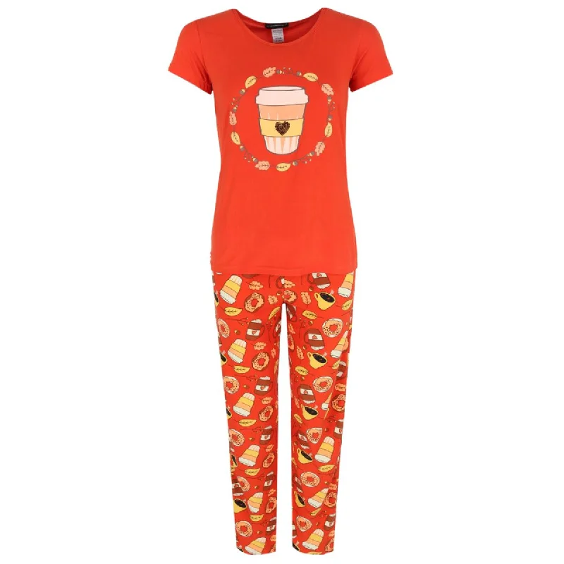 Women's Pumpkin Spice Short Sleeve Pajama Set